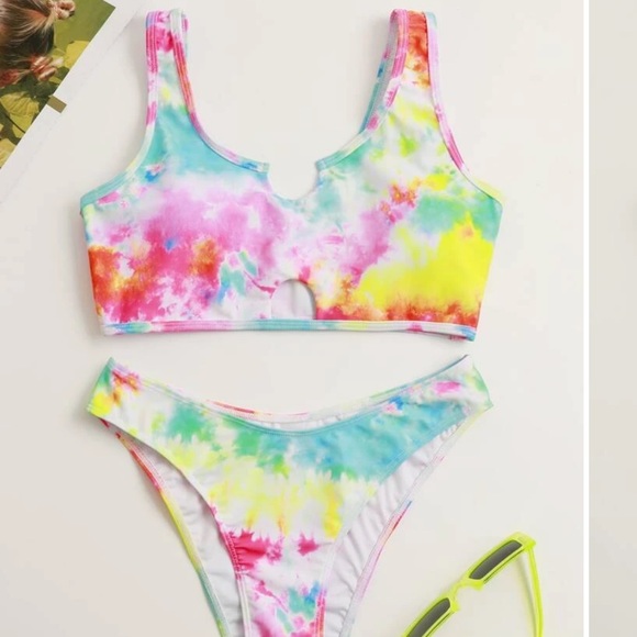 Super Cute Bright Tie Dye Swimsuit - Picture 2 of 7